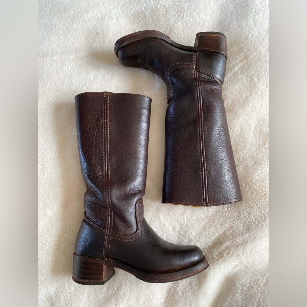 Frye brown leather boots | western | riding boot | knee high boot | size 6